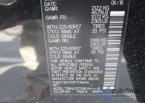 2016 Nissan Rogue S z USA, uszkodzony, nr VIN KNMAT2MV5GP709442